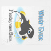 あなたのオルカのクジラが浮くもの フリースブランケット (正面(横))