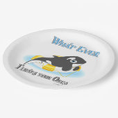 あなたのオルカのクジラが浮くもの ペーパープレート (アングル)