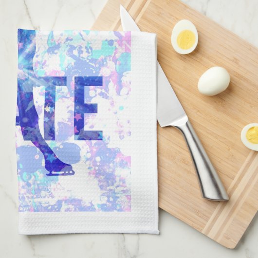 あなたのカスタムなイメージのフィギュアスケートの刃のワイプ キッチンタオル (四つ折り)