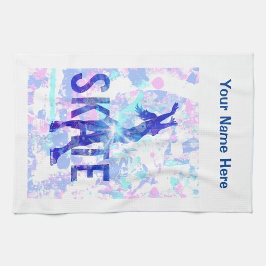 あなたのカスタムなイメージのフィギュアスケートの刃のワイプ キッチンタオル (横)