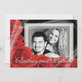 あなたのカスタムな写真の赤いバラの結婚式招待状 招待状 (正面)
