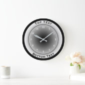 あなたのカスタムな文字の白黒および銀製灰色 ラージ壁時計 (ホーム)