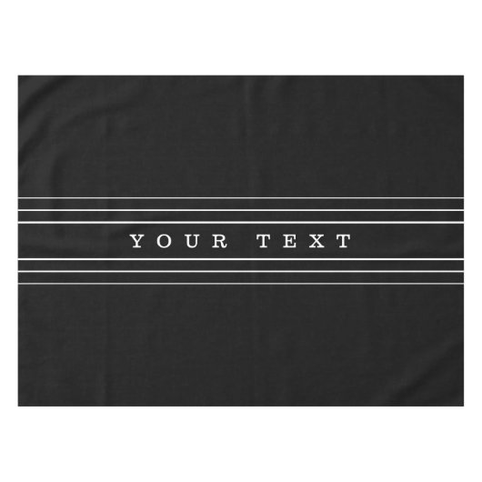 あなたのカスタムな文字及びモダンは黒い|及び白を縞で飾ります テーブルクロス (正面(横))