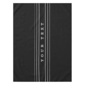 あなたのカスタムな文字及びモダンは黒い|及び白を縞で飾ります テーブルクロス (正面)