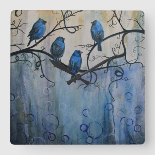 あなたのカスタムな正方形の柱時計 スクエア壁時計 (正面)