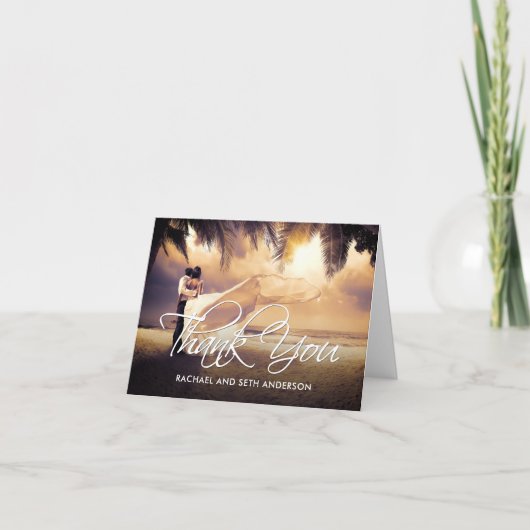 あなたのカスタムな結婚式の写真は感謝していしています サンキューカード (正面)