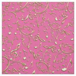 あなたのカスタムな色の生地の金ゴールド音楽ノート ファブリック