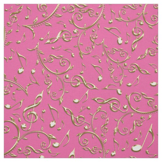 あなたのカスタムな色の生地の金ゴールド音楽ノート ファブリック (見本)