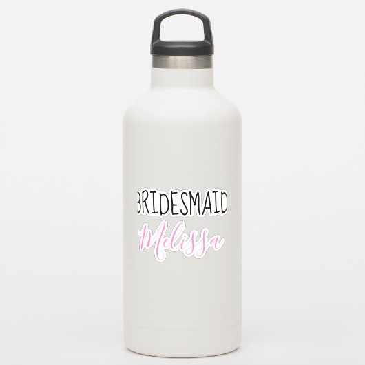 あなたのカスタムのブ結婚リーデスメイドのタイポグラフィ シール (ウォーターボトル)