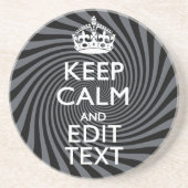 あなたのカスタムは黒い渦巻の穏やかなことわざを保ちます コースター (正面)