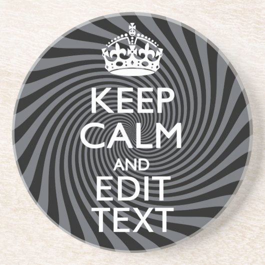 あなたのカスタムは黒い渦巻の穏やかなことわざを保ちます コースター (正面)