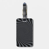 あなたのカスタムは黒い渦巻の穏やかなことわざを保ちます ラゲッジタグ (裏面縦)