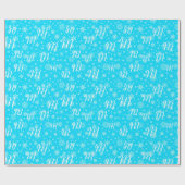 あなたのカスタムギフト受け手のための雪片モノグラム ラッピングペーパー (フラット)