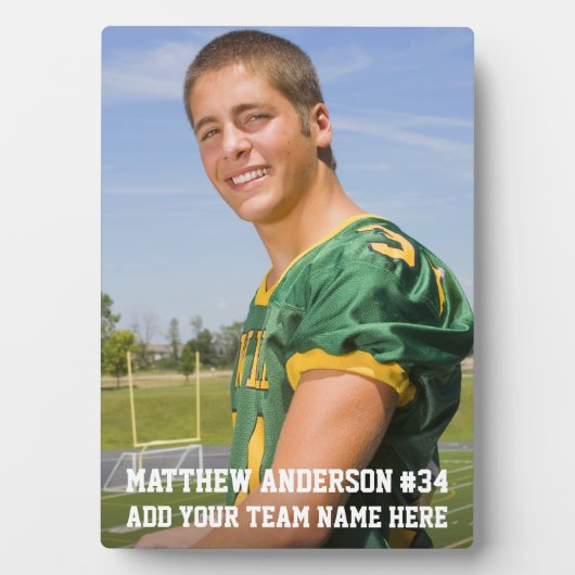 あなたのカスタムサッカーまたはあなたのスポーツ5 x 7の写真 フォトプラーク (正面)