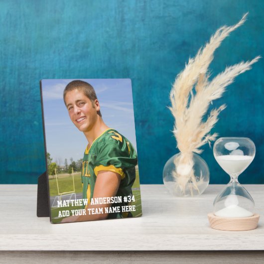 あなたのカスタムサッカーまたはあなたのスポーツ5 x 7の写真 フォトプラーク (側面)
