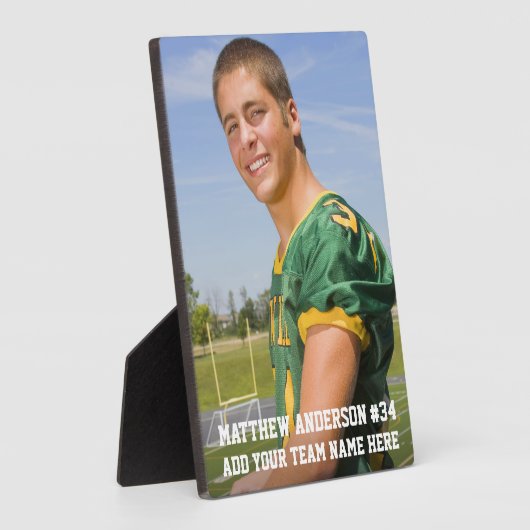 あなたのカスタムサッカーまたはあなたのスポーツ5 x 7の写真 フォトプラーク (側面)