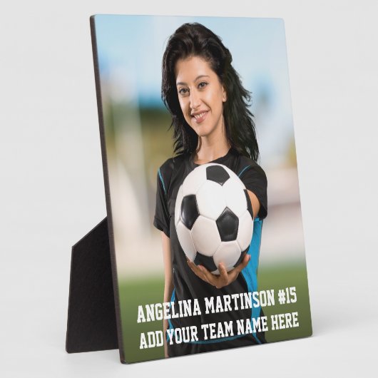 あなたのカスタムサッカーサッカーまたはあなたのスポーツの写真 フォトプラーク (側面)