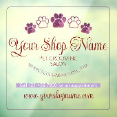 あなたのカスタムショップ名 ペットサロン事業フロント ウィンドウサイン (シート3)