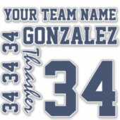 あなたのカスタムチームのカラーカットビニールシール シール (正面)