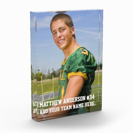 あなたのカスタムフットボールまたはスポーツ フォトブロック (左)