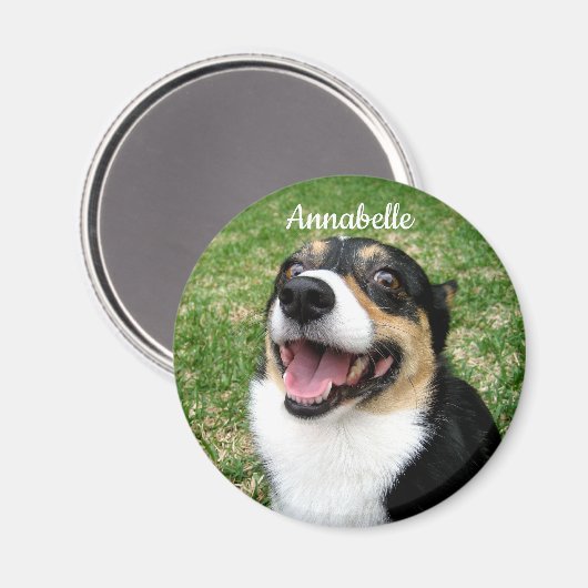 あなたのカスタムペットの写真ここに犬を追加 マグネット (正面/裏面)