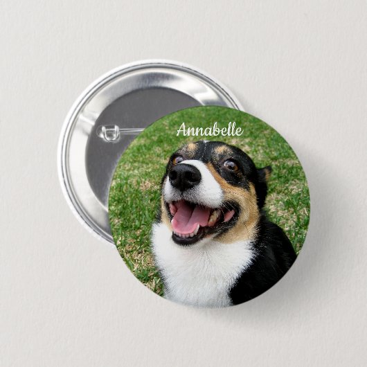 あなたのカスタムペットの写真ここに犬を追加 缶バッジ (正面&裏面)
