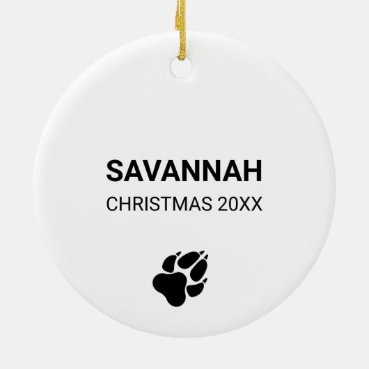 あなたのカスタムペットの写真と手と文字 セラミックオーナメント (裏面)