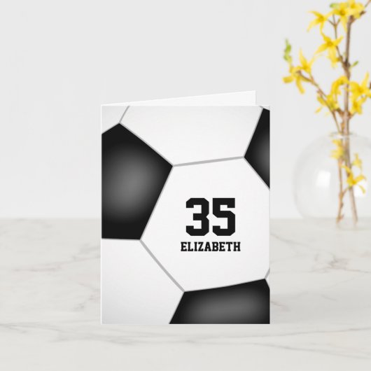 あなたのカスタムメッセージシンプルサッカーのスポーツ挨拶 カード (黄色い花)