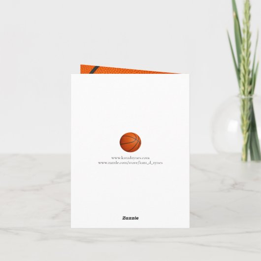 あなたのカスタムメッセージシンプルバスケットボールの挨拶 カード (裏面)
