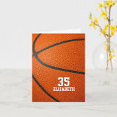 あなたのカスタムメッセージシンプルバスケットボールの挨拶 カード (黄色い花)