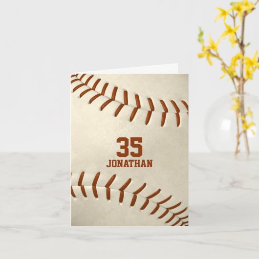 あなたのカスタムメッセージシンプル野球誕生日 カード (黄色い花)