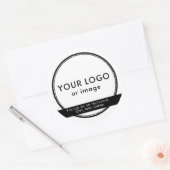 あなたのカスタムロゴとソーシャルメディアの情報 ラウンドシール (封筒)