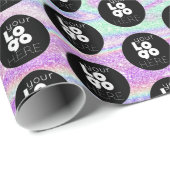 あなたのカスタムロゴ虹色グリッターラッピング紙 ラッピングペーパー (ロールコーナー)