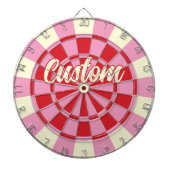 あなたのカスタムヴィンテージ文字ピンクと赤デザイン ダーツボード (正面)