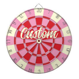あなたのカスタムヴィンテージ文字ピンクと赤デザイン ダーツボード