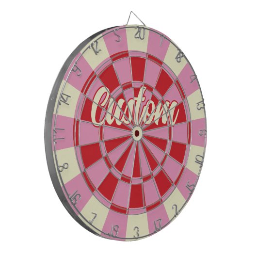 あなたのカスタムヴィンテージ文字ピンクと赤デザイン ダーツボード (正面左)