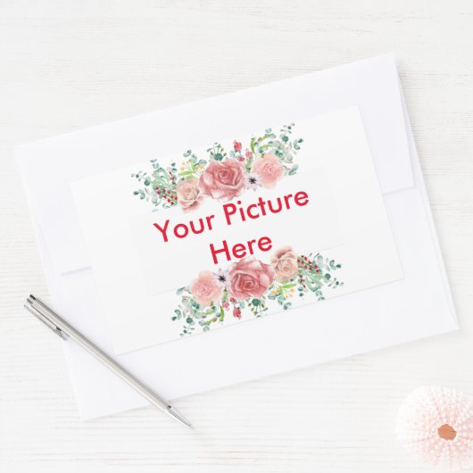 あなたのカスタム写真スクエアステッカー 長方形シール (封筒)