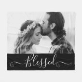 あなたのカスタム写真賛美結婚フリースブランケット フリースブランケット (正面(横))