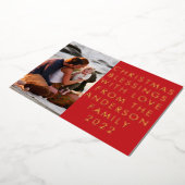 あなたのカスタム実在金ゴールドクリスマス文字写真 箔シーズンカード (回転した状態)