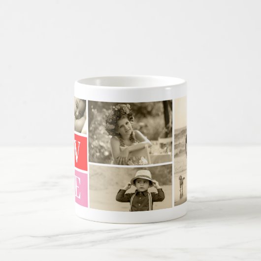 あなたのカスタム家族写真テンプレート愛を作成 コーヒーマグカップ (中央)