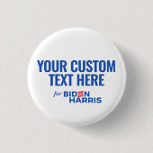 あなたのカスタム文字ここにバイデン氏・ハリス2024 缶バッジ (正面)