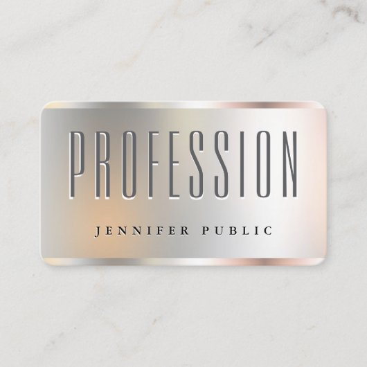 あなたのカスタム文字はここエレガントシルバフェイクーテンプレート 名刺 (正面)