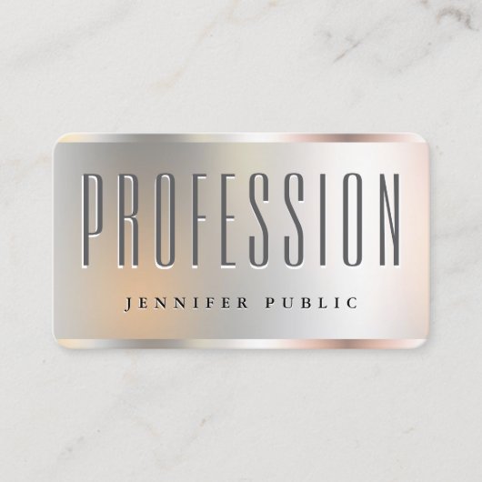 あなたのカスタム文字エレガントシルバールックテンプレート 名刺 (正面)