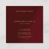 あなたのカスタム文字エレガントテンプレート金ゴールドモノグラム スクエア名刺 (裏面)