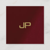 あなたのカスタム文字エレガントテンプレート金ゴールドモノグラム スクエア名刺 (正面)