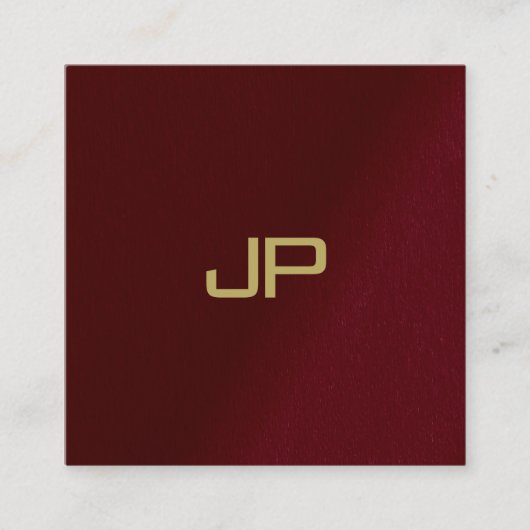 あなたのカスタム文字エレガントテンプレート金ゴールドモノグラム スクエア名刺 (正面)
