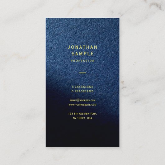 あなたのカスタム文字エレガントラグジュアリー垂直光沢 名刺 (裏面)