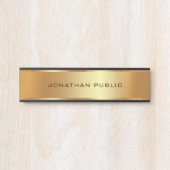 あなたのカスタム文字グエレガントラマリーブラック&金ゴールド サインプレート (正面)