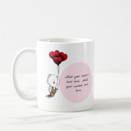 あなたのカスタム文字テディベアバレンタインデーを追加 コーヒーマグカップ