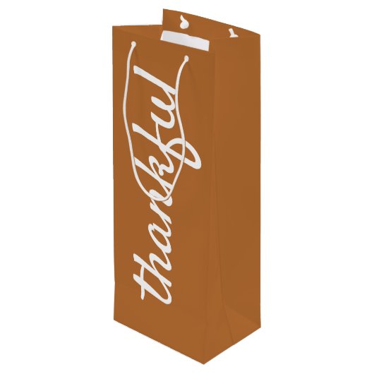 あなたのカスタム文字ハンドレターサンクフルオークレーを追加 ワインギフトバッグ (裏面アングル)